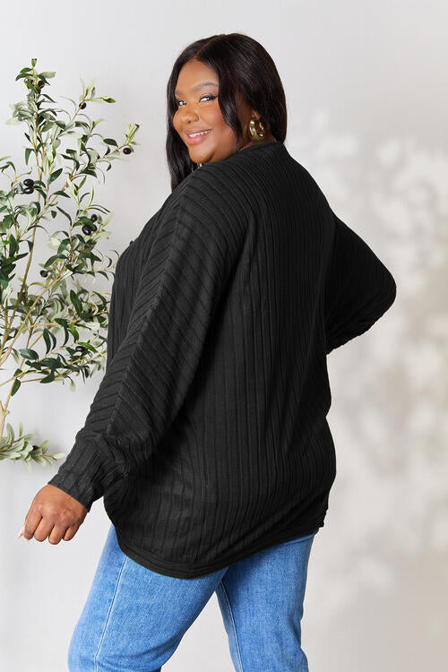 Basic Bae Full Size Ribbed Cocoon Cardigan *