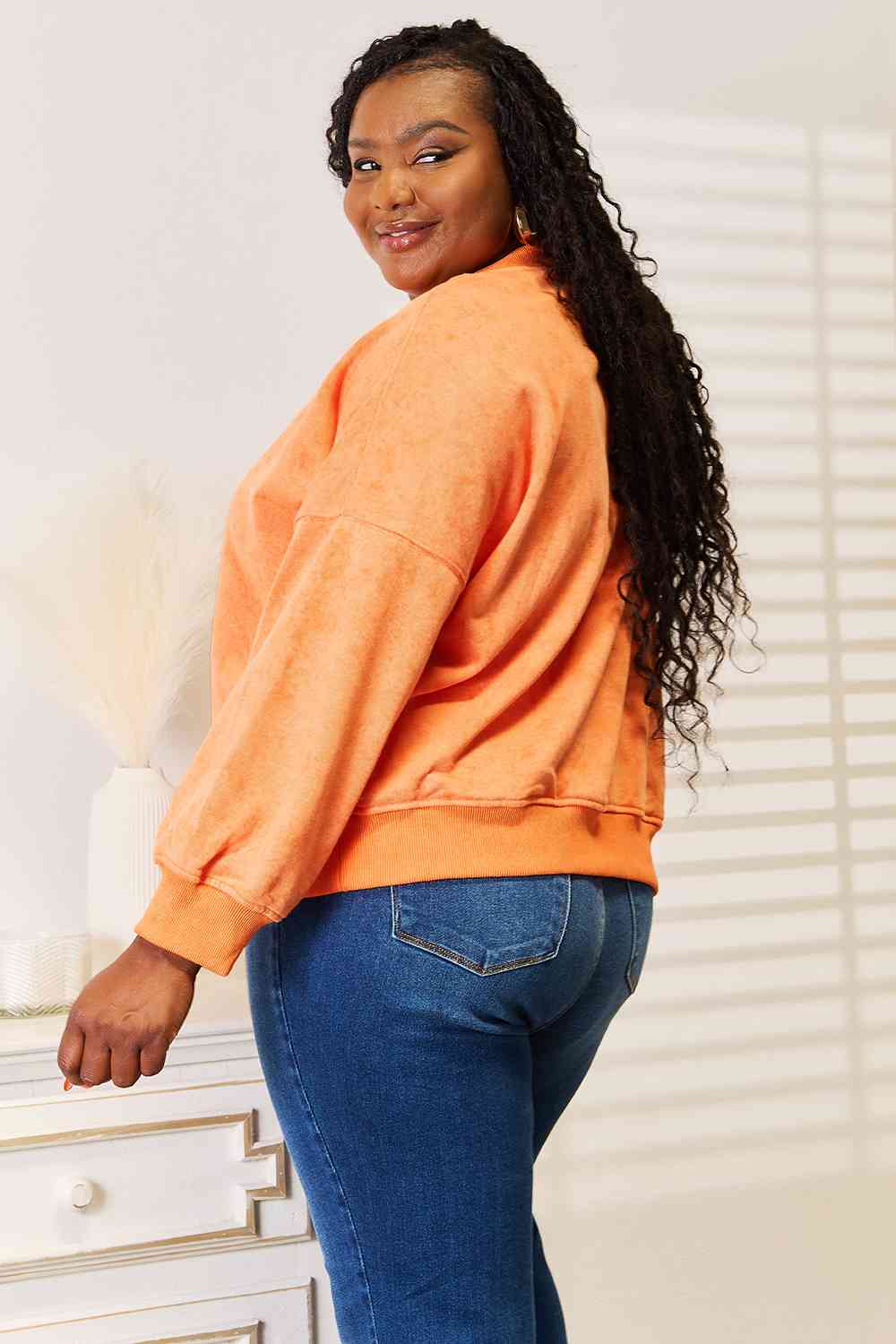 Basic Bae Round Neck Dropped Shoulder Sweatshirt *