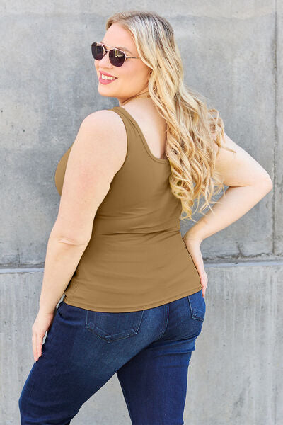 Basic Bae Full Size Square Neck Wide Strap Tank *