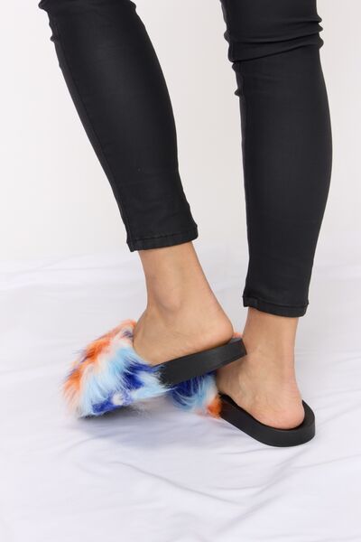 Forever Link Blue Multi Plush Open-Toe Sandals *