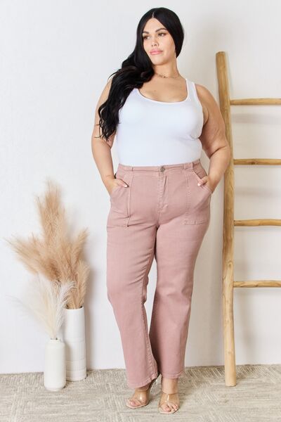 RISEN Full Size High Rise Ankle Flare Jeans *