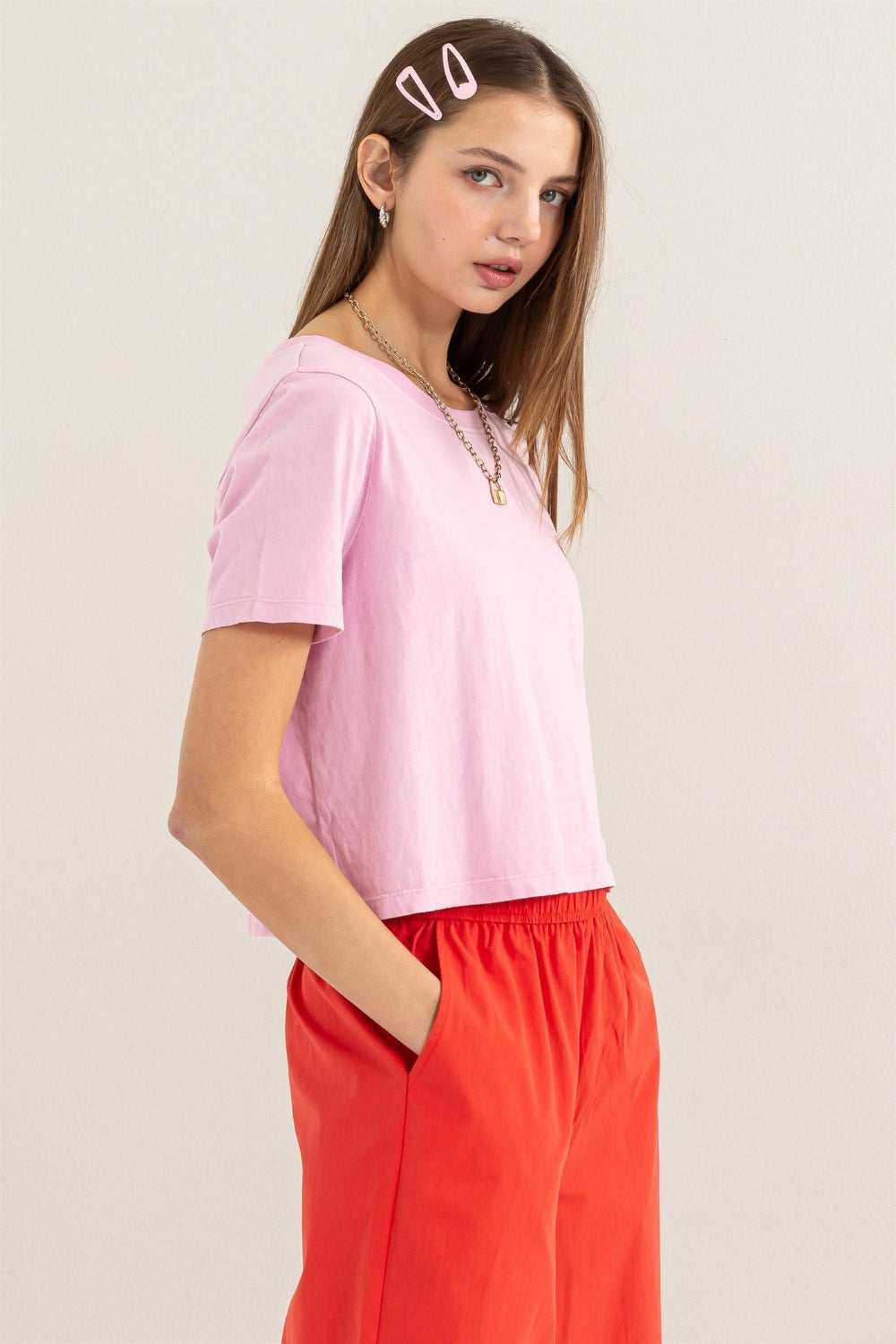 HYFVE Round Neck Cropped T-Shirt *