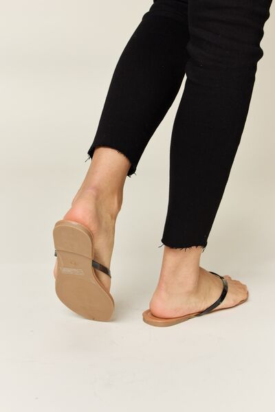 WILD DIVA PU Leather Open Toe Sandals *