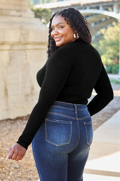 Basic Bae Full Size Mock Neck Long Sleeve Bodysuit *