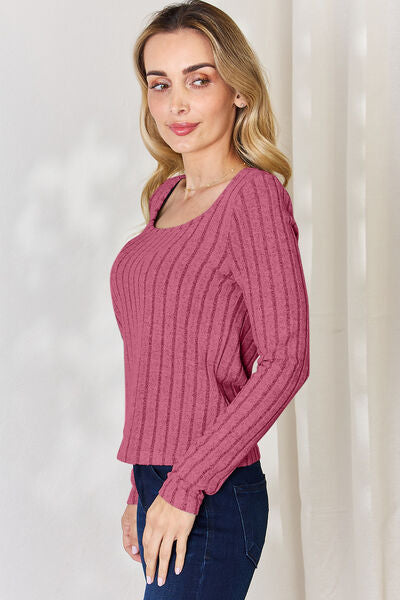 Basic Bae Full Size Ribbed Long Sleeve T-Shirt *
