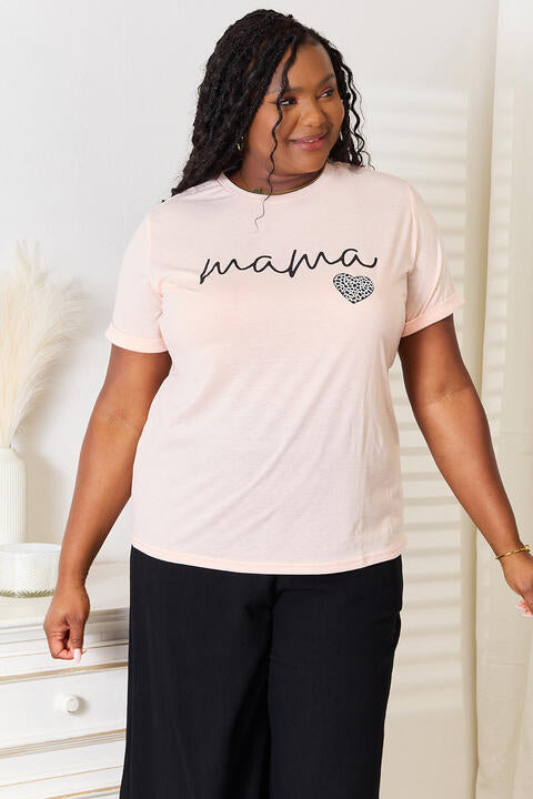 Simply Love MAMA Heart Graphic T-Shirt *