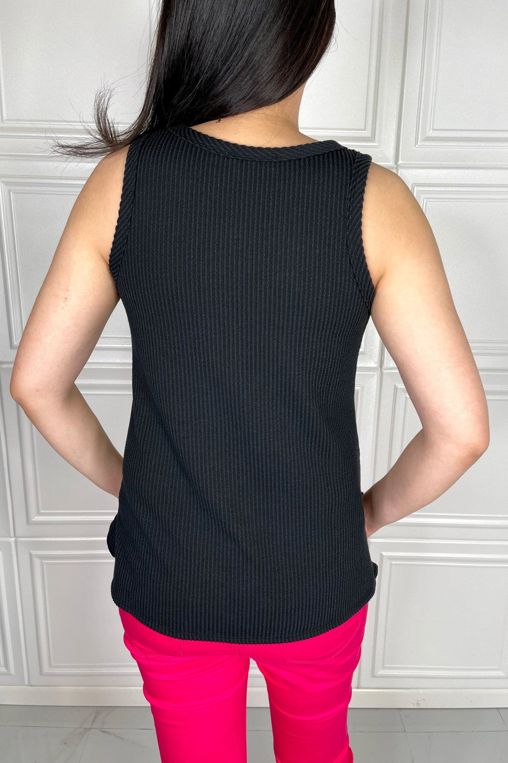Blumin Apparel Chance of Sun Full Size Ribbed V-Neck Tank *
