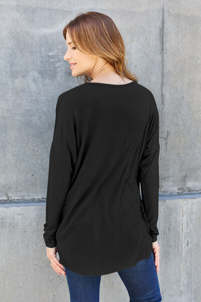 Basic Bae Full Size Round Neck Dropped Shoulder T-Shirt *