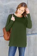 Basic Bae Full Size Round Neck Dropped Shoulder T-Shirt *