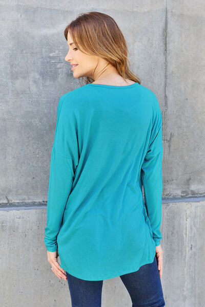 Basic Bae Full Size Round Neck Dropped Shoulder T-Shirt *