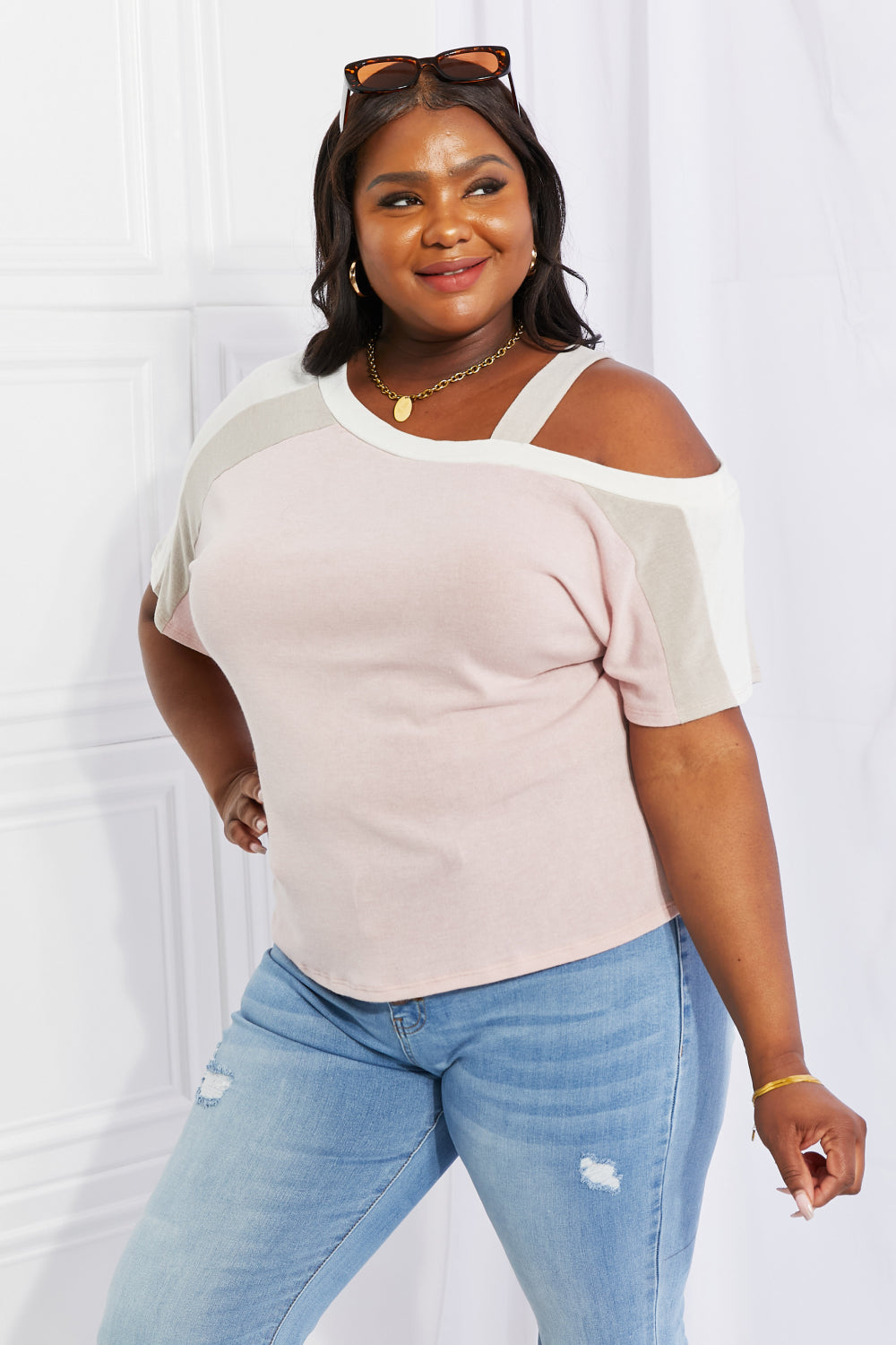Andree by Unit Full Size Something Simple Cold Shoulder Tee *